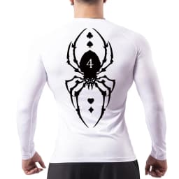 Spider Print Compression Shirt for Men Sporty Quick Dry Long Sleeve Tees Tshirt Tops Gym Workout Fitness Undershirts Baselayers