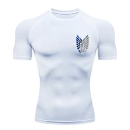 Anime Attack Compression Tshirt Men Fitness Tight Long Sleeve Sport T Shirt Training Jogging Shirts Gym Sportswear Quick Dry