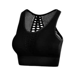 Seamless Mesh Women Sports Bras Fitness Gym Running Underwear Shockproof Bra Wireless Crop Top Breathable Yoga Bras Solid Color