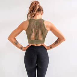 Seamless Mesh Women Sports Bras Fitness Gym Running Underwear Shockproof Bra Wireless Crop Top Breathable Yoga Bras Solid Color
