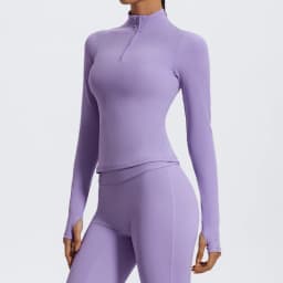Hearuisavy Summer Half Zipper High Collar Sports Shirts Quick-Dry Yoga Clothing Fitness Long Sleeve Tight Clothes Sportswear Gym