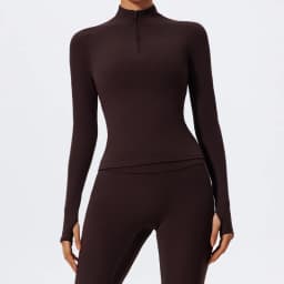Hearuisavy Summer Half Zipper High Collar Sports Shirts Quick-Dry Yoga Clothing Fitness Long Sleeve Tight Clothes Sportswear Gym