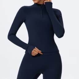 Hearuisavy Summer Half Zipper High Collar Sports Shirts Quick-Dry Yoga Clothing Fitness Long Sleeve Tight Clothes Sportswear Gym