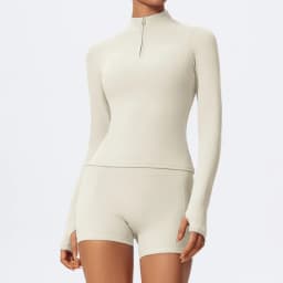 Hearuisavy Summer Half Zipper High Collar Sports Shirts Quick-Dry Yoga Clothing Fitness Long Sleeve Tight Clothes Sportswear Gym