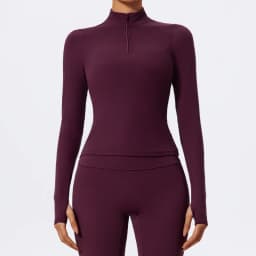 Hearuisavy Summer Half Zipper High Collar Sports Shirts Quick-Dry Yoga Clothing Fitness Long Sleeve Tight Clothes Sportswear Gym