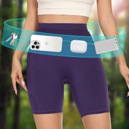 Womens Marathon Running Shorts with Waist Pack Compression Gym Tights Yoga Fitness Outdoor Sports Short Pants Leggings Quick Dry