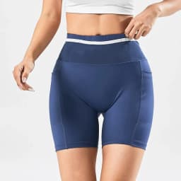 Womens Marathon Running Shorts with Waist Pack Compression Gym Tights Yoga Fitness Outdoor Sports Short Pants Leggings Quick Dry