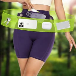 Womens Marathon Running Shorts with Waist Pack Compression Gym Tights Yoga Fitness Outdoor Sports Short Pants Leggings Quick Dry