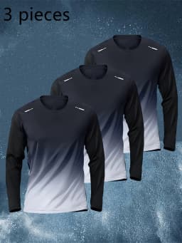 T-shirt men's four seasons long sleeve outdoor speed dry clothes running training breathable leisure fitness top