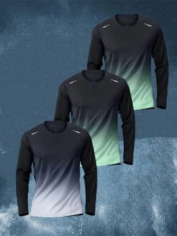 T-shirt men's four seasons long sleeve outdoor speed dry clothes running training breathable leisure fitness top