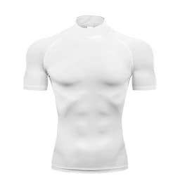 1/2pcs Compression Shirts Mens Summer Running T-shirts Turtleneck Elastic Quick Dry Sport Tees Athletic Gym Short Sleeve T Shirt