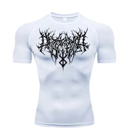 Men's Printed Compression Shirt - Quick Dry Breathable Rash Guard for Gym & Workout, Athletic Tight Fit Top ZY0059