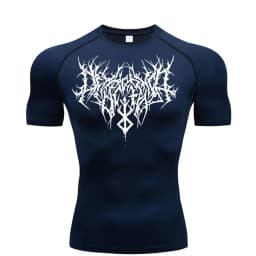 Men's Printed Compression Shirt - Quick Dry Breathable Rash Guard for Gym & Workout, Athletic Tight Fit Top ZY0059