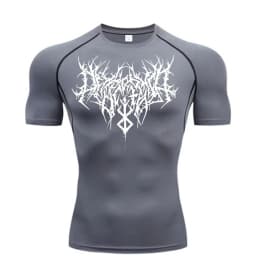 Men's Printed Compression Shirt - Quick Dry Breathable Rash Guard for Gym & Workout, Athletic Tight Fit Top ZY0059