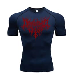 Men's Printed Compression Shirt - Quick Dry Breathable Rash Guard for Gym & Workout, Athletic Tight Fit Top ZY0059