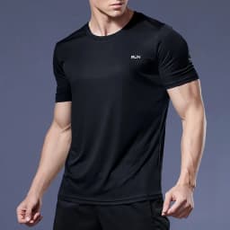 Men's Quick Dry Short Sleeve Gym Running Moisture Wicking Round Neck T-Shirt Training Exercise Gym Sport Shirt Tops Lightweight