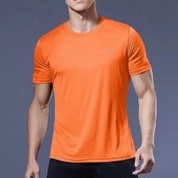 Men's Quick Dry Short Sleeve Gym Running Moisture Wicking Round Neck T-Shirt Training Exercise Gym Sport Shirt Tops Lightweight