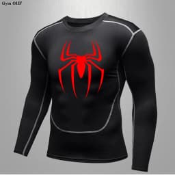 Men Long Sleeve Rashguard Compression T-Shirt Elastic Running Fitness Tee Tops Tight Man Sports Training Superhero Sportswear
