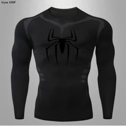 Men Long Sleeve Rashguard Compression T-Shirt Elastic Running Fitness Tee Tops Tight Man Sports Training Superhero Sportswear