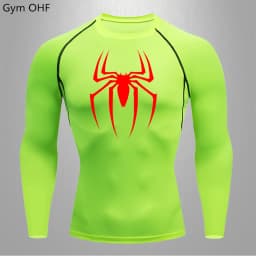 Men Long Sleeve Rashguard Compression T-Shirt Elastic Running Fitness Tee Tops Tight Man Sports Training Superhero Sportswear