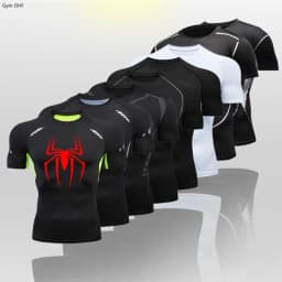 Men Long Sleeve Rashguard Compression T-Shirt Elastic Running Fitness Tee Tops Tight Man Sports Training Superhero Sportswear