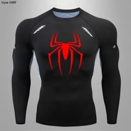 Men Long Sleeve Rashguard Compression T-Shirt Elastic Running Fitness Tee Tops Tight Man Sports Training Superhero Sportswear
