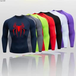 Men Long Sleeve Rashguard Compression T-Shirt Elastic Running Fitness Tee Tops Tight Man Sports Training Superhero Sportswear