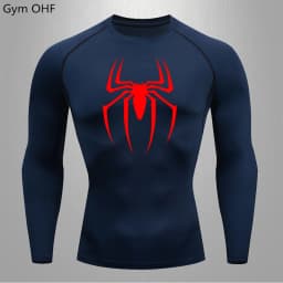 Men Long Sleeve Rashguard Compression T-Shirt Elastic Running Fitness Tee Tops Tight Man Sports Training Superhero Sportswear