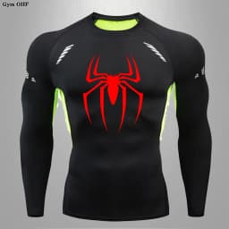 Men Long Sleeve Rashguard Compression T-Shirt Elastic Running Fitness Tee Tops Tight Man Sports Training Superhero Sportswear