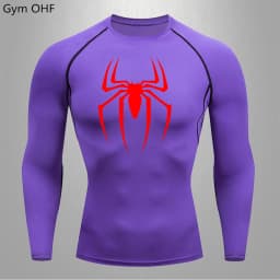Men Long Sleeve Rashguard Compression T-Shirt Elastic Running Fitness Tee Tops Tight Man Sports Training Superhero Sportswear