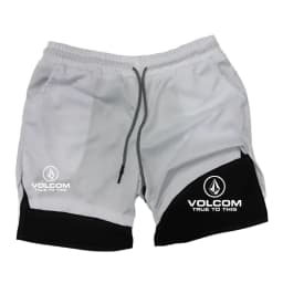 VOLCOM - Men's 2-in-1 Printed Shorts, suitable for sports, running, jogging, fitness, and comprehensive training, featuring comp