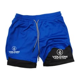 VOLCOM - Men's 2-in-1 Printed Shorts, suitable for sports, running, jogging, fitness, and comprehensive training, featuring comp