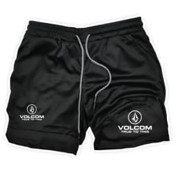 VOLCOM - Men's 2-in-1 Printed Shorts, suitable for sports, running, jogging, fitness, and comprehensive training, featuring comp