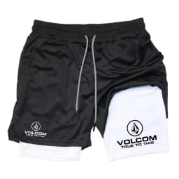 VOLCOM - Men's 2-in-1 Printed Shorts, suitable for sports, running, jogging, fitness, and comprehensive training, featuring comp