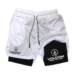VOLCOM - Men's 2-in-1 Printed Shorts, suitable for sports, running, jogging, fitness, and comprehensive training, featuring comp