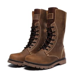KOWM Cowhide Hiking Shoes Men Waterproof Motorcycle Tactical Shoes Hunting Boot Desert Combat Snow Boots Trekking Travel Sneaker