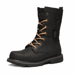 KOWM Cowhide Hiking Shoes Men Waterproof Motorcycle Tactical Shoes Hunting Boot Desert Combat Snow Boots Trekking Travel Sneaker