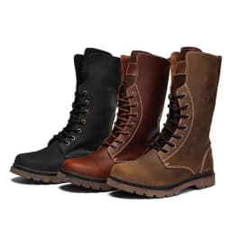 KOWM Cowhide Hiking Shoes Men Waterproof Motorcycle Tactical Shoes Hunting Boot Desert Combat Snow Boots Trekking Travel Sneaker
