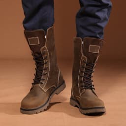 KOWM Cowhide Hiking Shoes Men Waterproof Motorcycle Tactical Shoes Hunting Boot Desert Combat Snow Boots Trekking Travel Sneaker