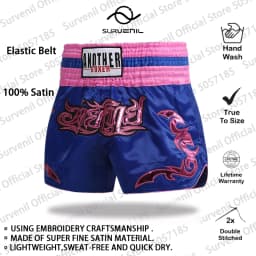 Muay Thai Pants Embroidery Boxing Shorts Women Men Satin Fight Kickboxing Training Trunks Kids Boy Girl Martial Arts MMA Clothes