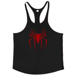 Red Spider Printed Sleeveless Cotton Y-back Tank Tops Gym Fitness Bodybuilding Sport Shirts Breathable Mens Workout Muscle Vests
