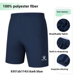 Kelme Men's Football Shorts Outdoor Breathable Running Knitted Shorts Camping Hiking Pants Yoga Basketball Quick Dry Pants