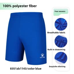 Kelme Men's Football Shorts Outdoor Breathable Running Knitted Shorts Camping Hiking Pants Yoga Basketball Quick Dry Pants