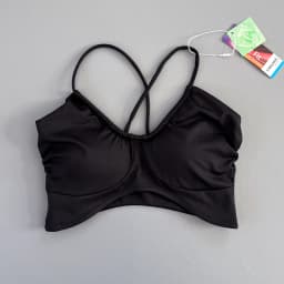 Women Cross Back Padded Sports Bra Thin Straps Wireless Shockproof Soft Breathable Yoga Fitness Camisole Top