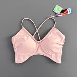Women Cross Back Padded Sports Bra Thin Straps Wireless Shockproof Soft Breathable Yoga Fitness Camisole Top
