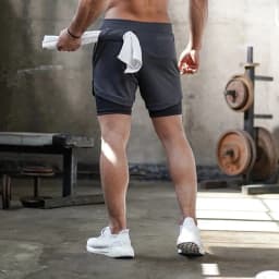 Men's Running Shorts 2 In 1 Fitness Sport Workout Training Shorts Breathable Quick Dry Double Layer Summer Beach Gym Shorts Men