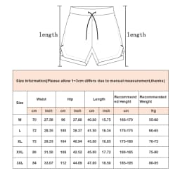 Men's Running Shorts 2 In 1 Fitness Sport Workout Training Shorts Breathable Quick Dry Double Layer Summer Beach Gym Shorts Men