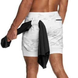 Men's Running Shorts 2 In 1 Fitness Sport Workout Training Shorts Breathable Quick Dry Double Layer Summer Beach Gym Shorts Men