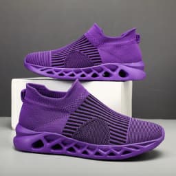 Summer Fashion Purple Running Shoes for Men Socks Sports Shoes Plus Size 48 Breathable Women Slip-on Sneakers Sock Trainers Men