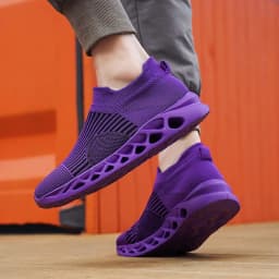 Summer Fashion Purple Running Shoes for Men Socks Sports Shoes Plus Size 48 Breathable Women Slip-on Sneakers Sock Trainers Men